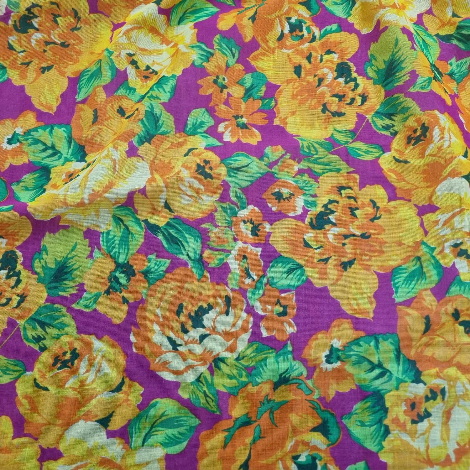 וואל כותנה קשיח בהדפסי פרחים