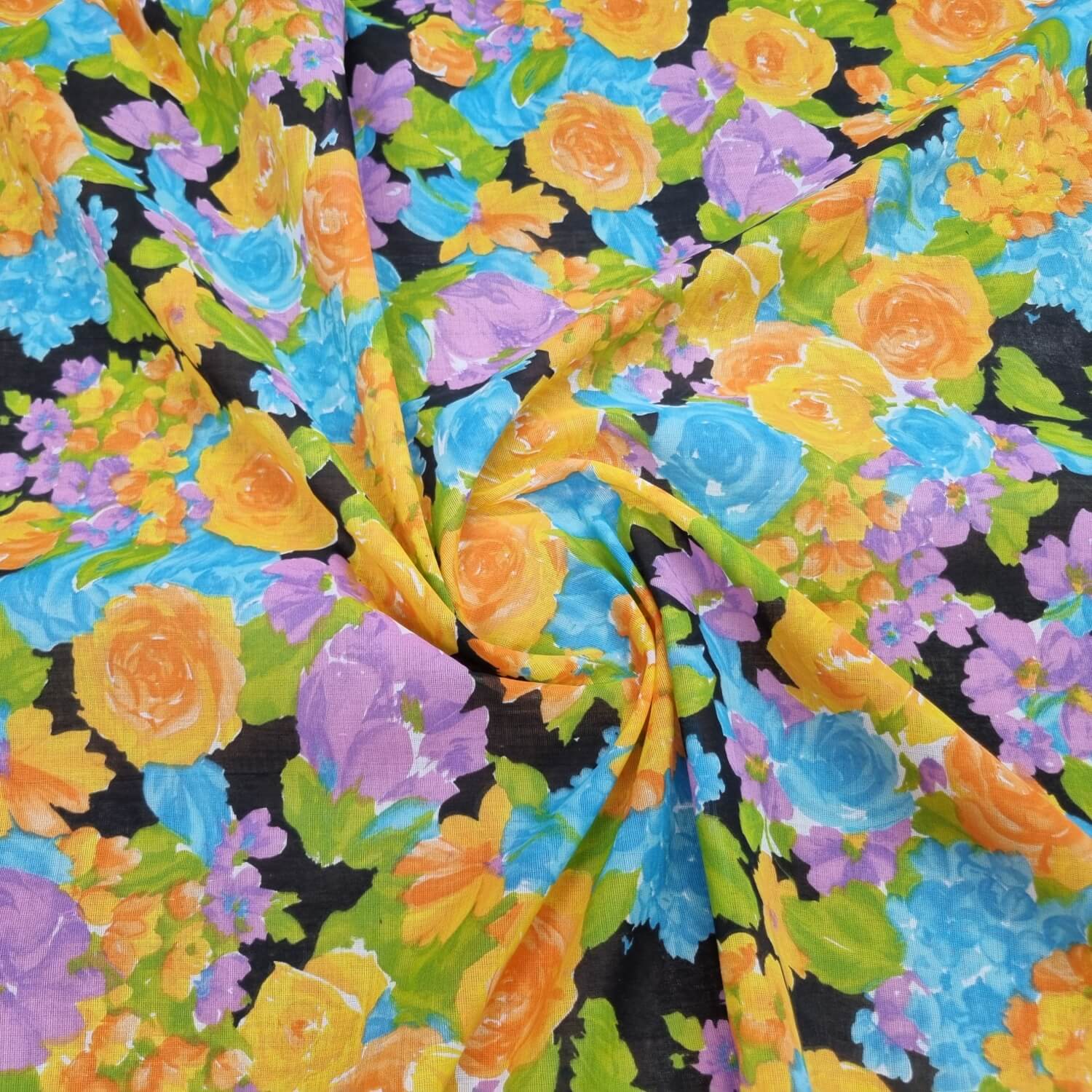 וואל כותנה קשיח בהדפסי פרחים