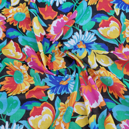 וואל כותנה קשיח בהדפסי פרחים