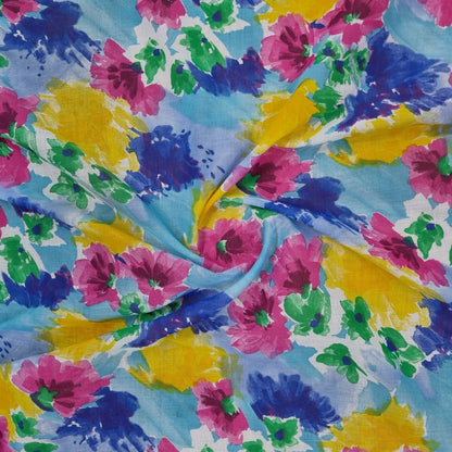 וואל כותנה קשיח בהדפסי פרחים