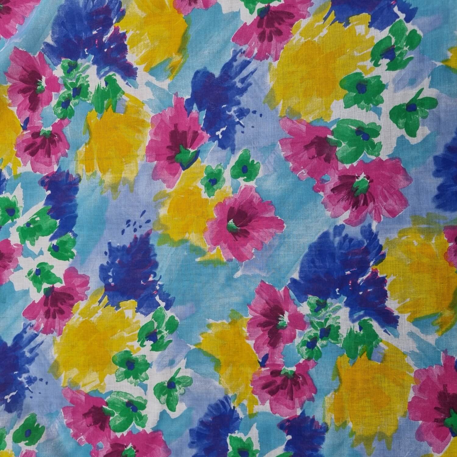 וואל כותנה קשיח בהדפסי פרחים